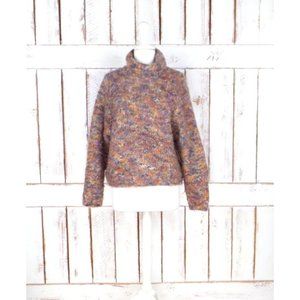 Vintage tan brown peach chunky wool knit pullover sweater